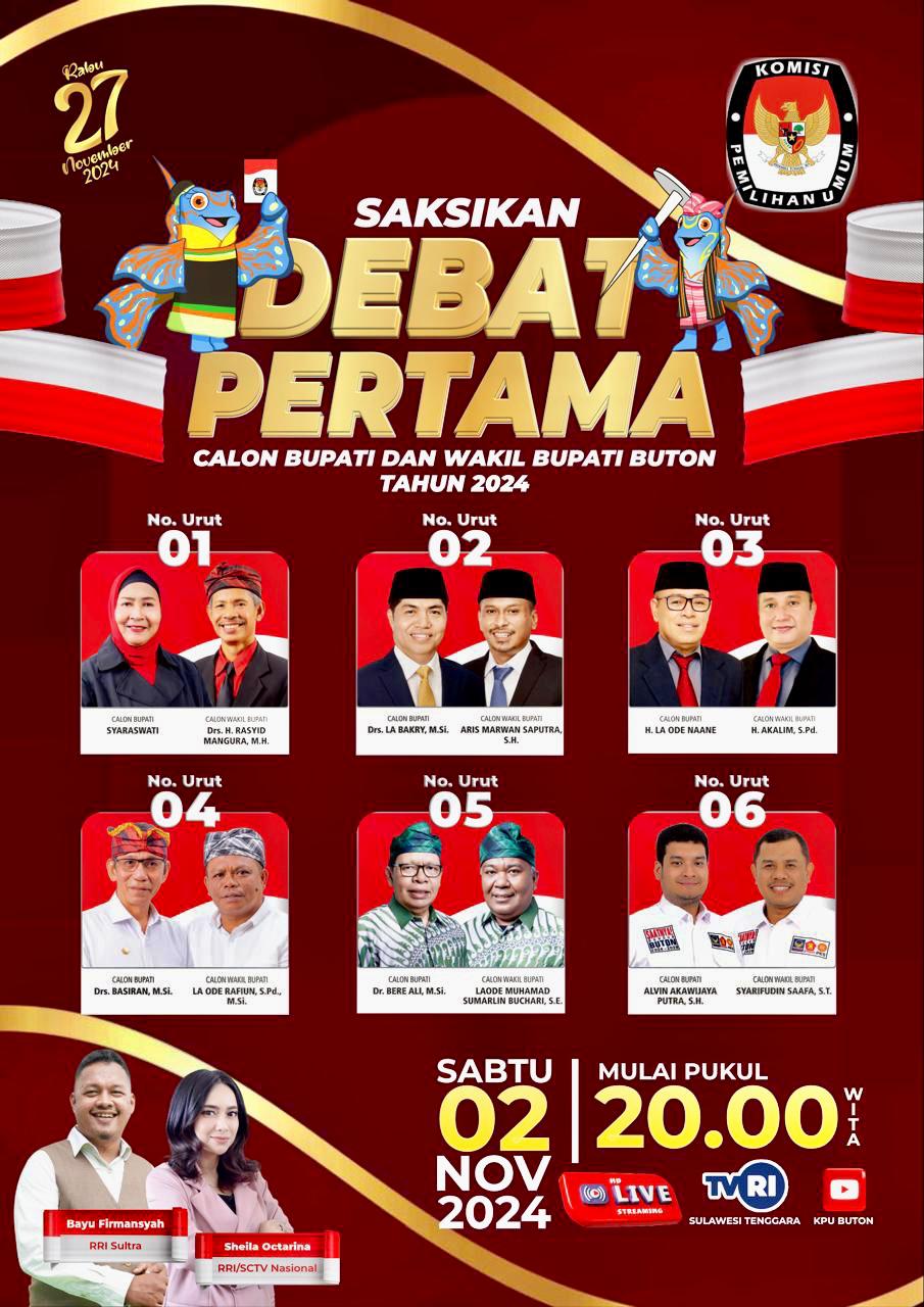Debat Publik Perdana Pilkada Buton 2024